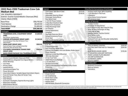 2022 RAM 2500 Tradesman Crew Cab 4x4 6'4' Box