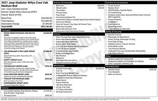 2021 Jeep Gladiator Willys 4x4