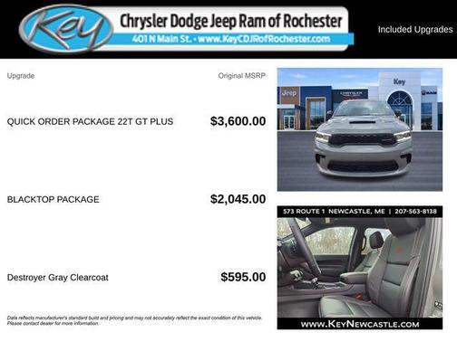 Destroyer Gray Clearcoat 2026 Dodge Durango GT Plus