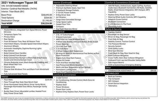 2021 Volkswagen Tiguan 2.0T SE 4MOTION