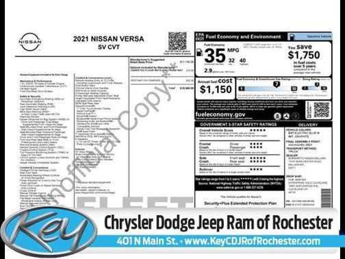 2021 Nissan Versa 1.6 SV