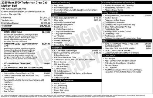 2025 RAM 2500 Tradesman Crew Cab 4x4 6'4' Box