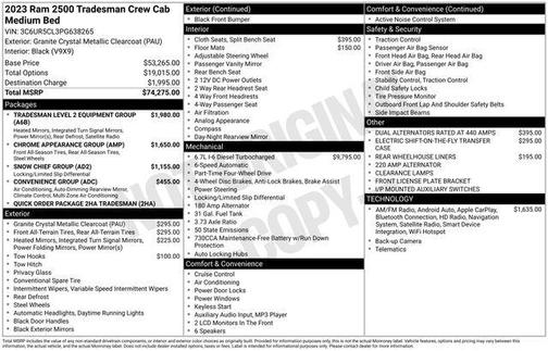 2023 RAM 2500 Tradesman Crew Cab 4x4 6'4' Box