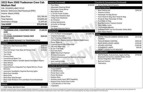 2022 RAM 3500 Tradesman Crew Cab 4x4 6'4' Box