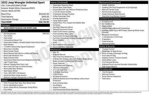 2022 Jeep Wrangler Unlimited Sport