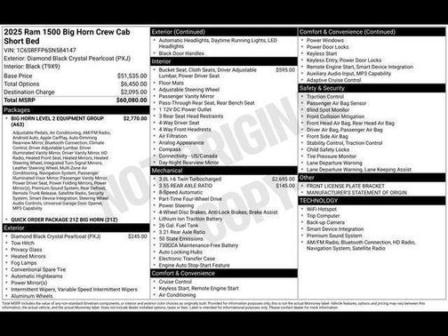 2025 RAM 1500 Big Horn/Lone Star