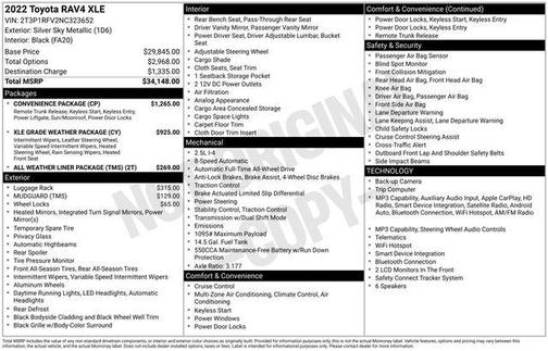 Silver Sky Metallic 2022 Toyota RAV4 XLE