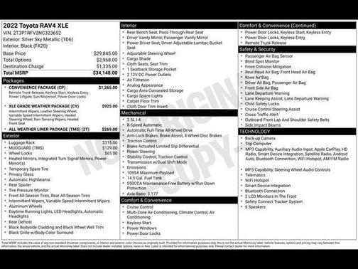 Silver Sky Metallic 2022 Toyota RAV4 XLE