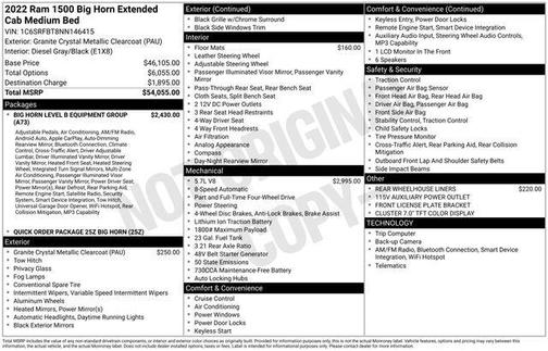 Granite Crystal Metallic Clearcoat 2022 RAM 1500 Big Horn/Lone Star