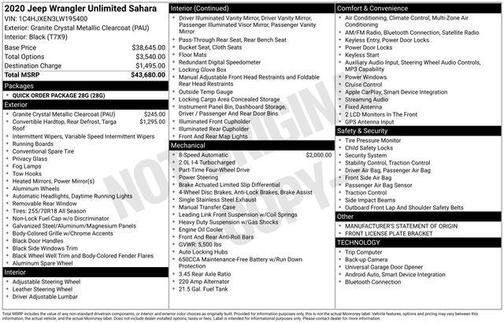 2020 Jeep Wrangler Unlimited Sahara