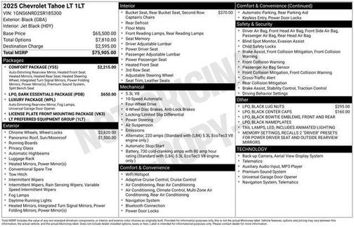 2025 Chevrolet Tahoe LT