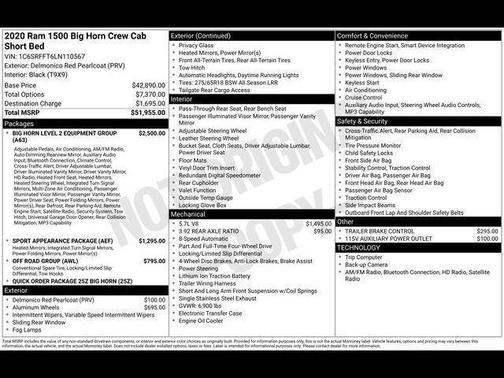 2020 RAM 1500 Big Horn/Lone Star