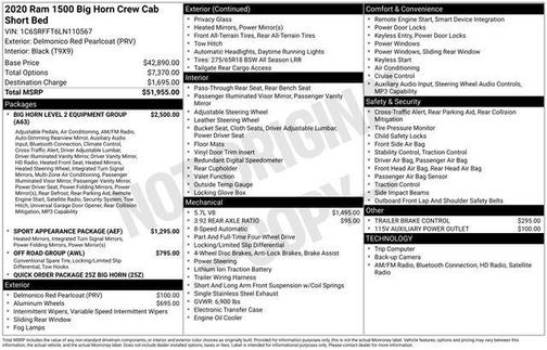 2020 RAM 1500 Big Horn/Lone Star
