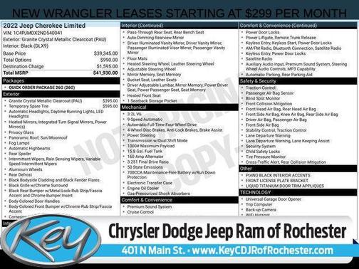 Granite Crystal Metallic Clearcoat 2022 Jeep Cherokee Limited