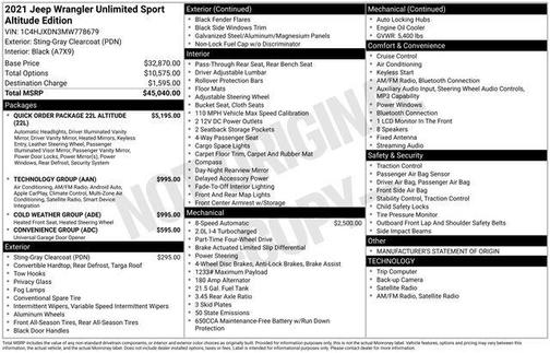2021 Jeep Wrangler Unlimited Sport Altitude