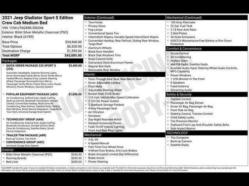 2021 Jeep Gladiator Sport S