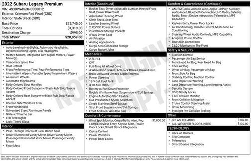 2022 Subaru Legacy Premium