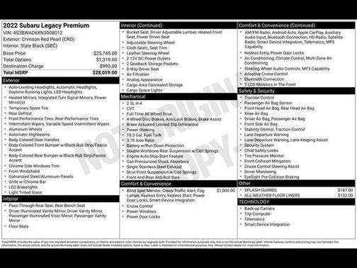 2022 Subaru Legacy Premium