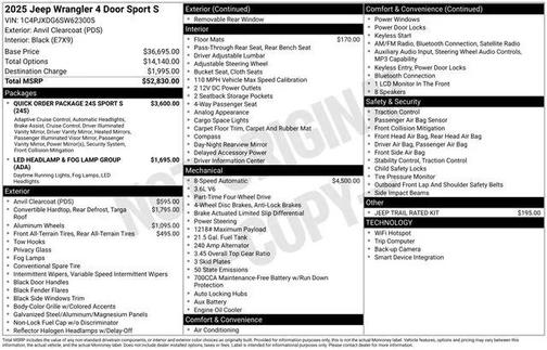 2025 Jeep Wrangler Sport S