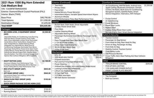 Diamond Black Crystal Pearlcoat 2021 RAM 1500 Big Horn/Lone Star