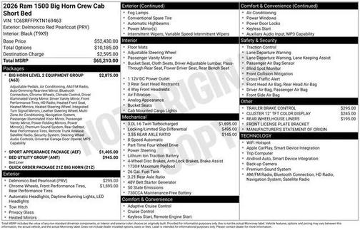 2026 RAM 1500 Big Horn/Lone Star
