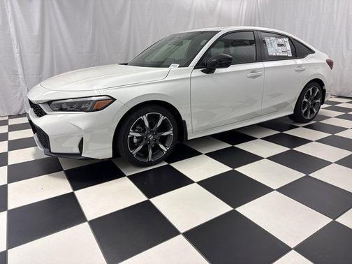 Platinum White Pearl 2026 Honda Civic Hybrid Sport Touring