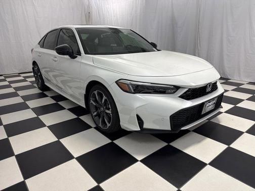 Platinum White Pearl 2026 Honda Civic Hybrid Sport Touring