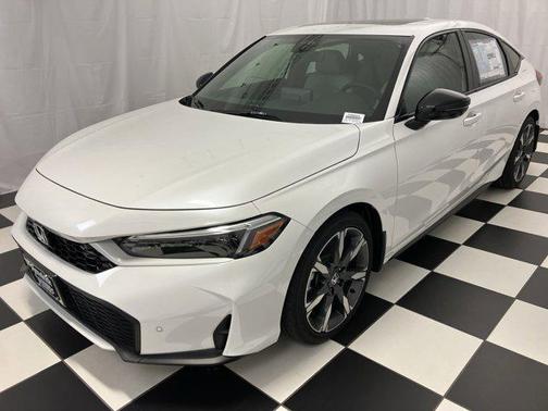 Platinum White Pearl 2026 Honda Civic Hybrid Sport Touring