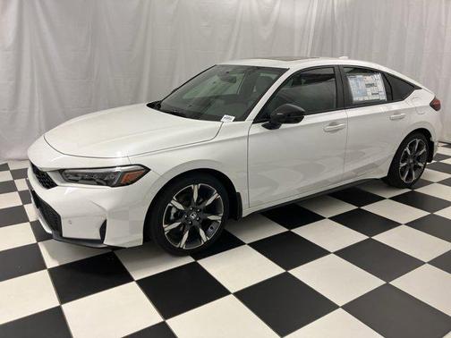 Platinum White Pearl 2026 Honda Civic Hybrid Sport Touring