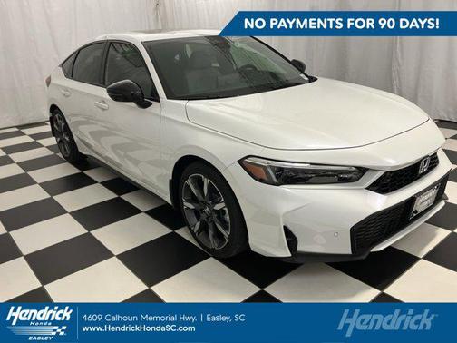 Platinum White Pearl 2026 Honda Civic Hybrid Sport Touring