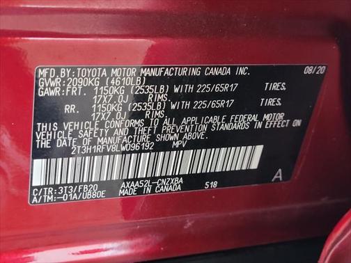 2020 Toyota RAV4 LE