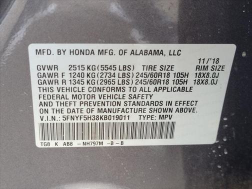 2019 Honda Pilot EX