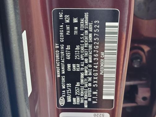 Sangria 2018 Kia Optima LX