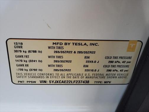 2020 Tesla Model X Long Range Dual Motor All-Wheel Drive