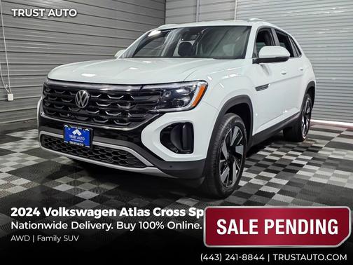 Pure White 2024 Volkswagen Atlas Cross Sport 2.0T SE w/Technology 4MOTION