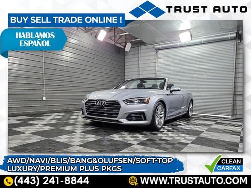 2019 Audi A5 45 TFSI Quattro Premium Plus AWD Soft-Top Luxury Cabriolet Convertible