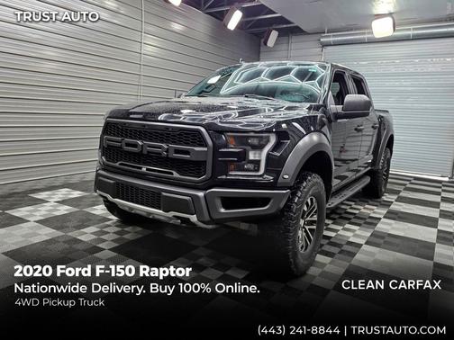 Agate Black Metallic 2020 Ford F-150 Raptor 4WD SuperCrew Ecoboost Pickup Truck
