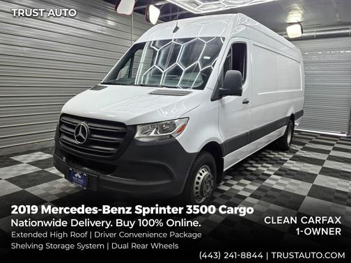 Arctic White 2019 Mercedes-Benz Sprinter 3500 High Roof