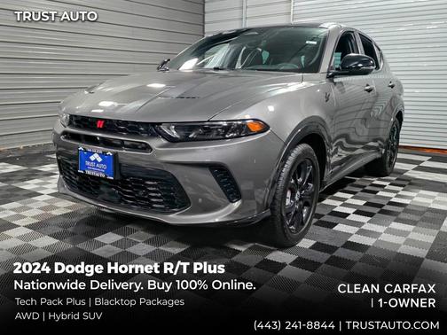 Gray Cray 2024 Dodge Hornet R/T Plus AWD Hybrid SUV w/Tech Pack Plus/Blacktop Pkgs