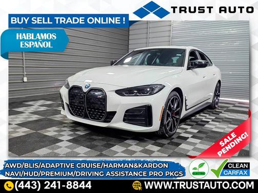 2023 BMW i4 Gran Coupe M50 Gran Coupe AWD Electric Sedan w/Premium/Driving Assistance P