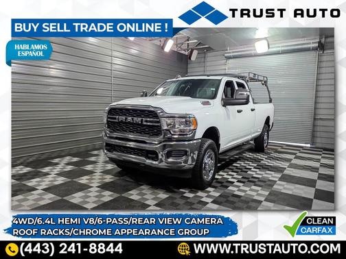 2024 RAM 3500 Tradesman 4WD Crew Cab 6-Pass 8FT Bed 6.4L Hemi V8 Pickup Truck w/Roof Racks/Chrome Appearance Group