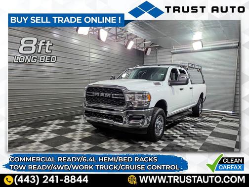 2024 RAM 3500 Tradesman 4WD Crew Cab 6-Pass 8FT Bed 6.4L Hemi V8 Pickup Truck w/Roof Racks/Chrome Appearance Group