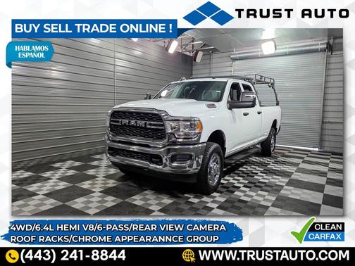 2024 RAM 3500 Tradesman 4WD Crew Cab 6-Pass 8FT Bed 6.4L Hemi V8 Pickup Truck w/Roof Racks/Chrome Appearance Group