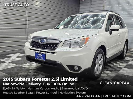 Satin White Pearl 2015 Subaru Forester 2.5i Limited