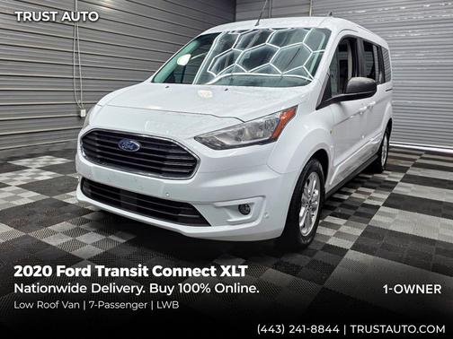 Frozen White 2020 Ford Transit Connect XLT w/Rear Liftgate