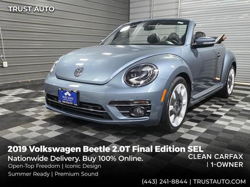Stonewashed Blue Metallic/Brown Roof 2019 Volkswagen Beetle 2.0T SE