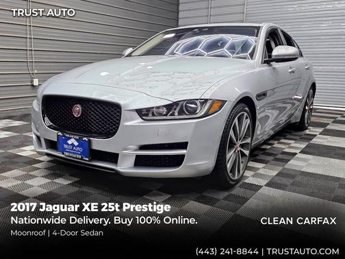 Rhodium Silver Metallic 2017 Jaguar XE 25t Prestige Luxury 4-Door Sedan