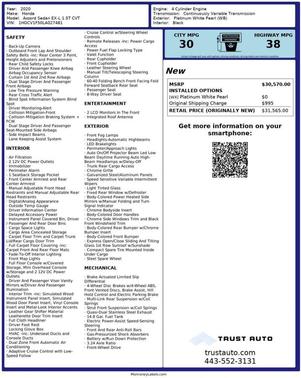 2020 Honda Accord EX-L 1.5T