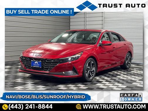 Scarlet Red Pearl 2023 Hyundai ELANTRA HEV Limited Sedan