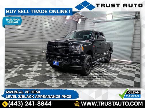 2019 RAM 3500 Big Horn 4WD Crew Cab 6.4L V8 Hemi Pickup Truck w/Level 2/Black Appearance Pkgs
